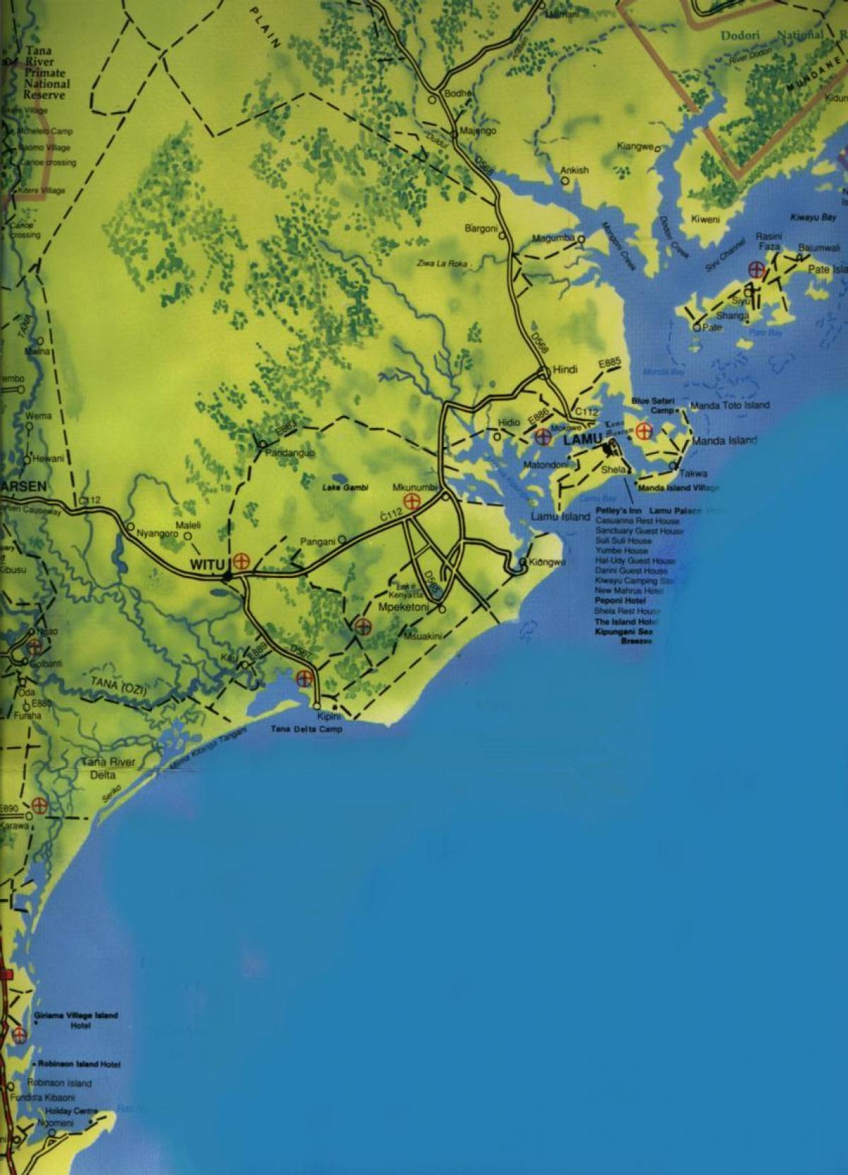 mapa hego kostaldean Kenya