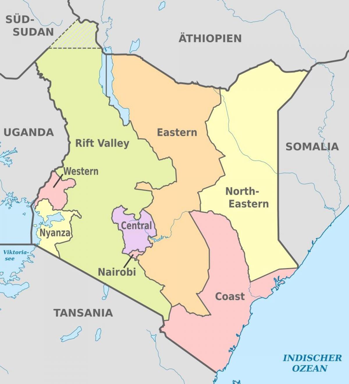 Kenya administrazio mapa