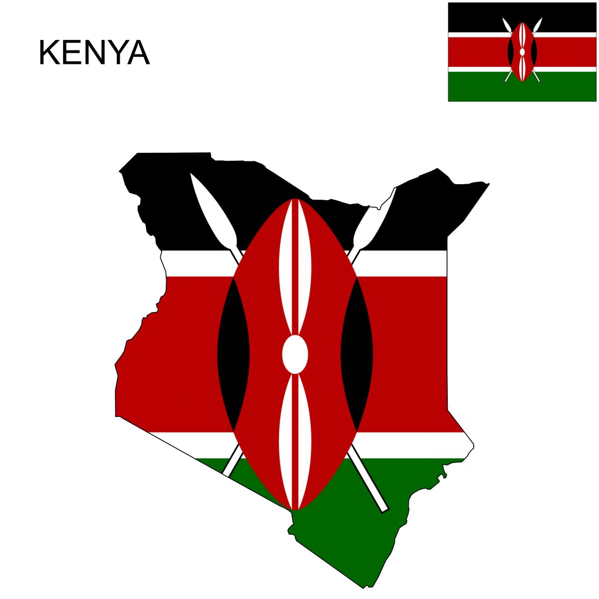 mapa Kenya bandera