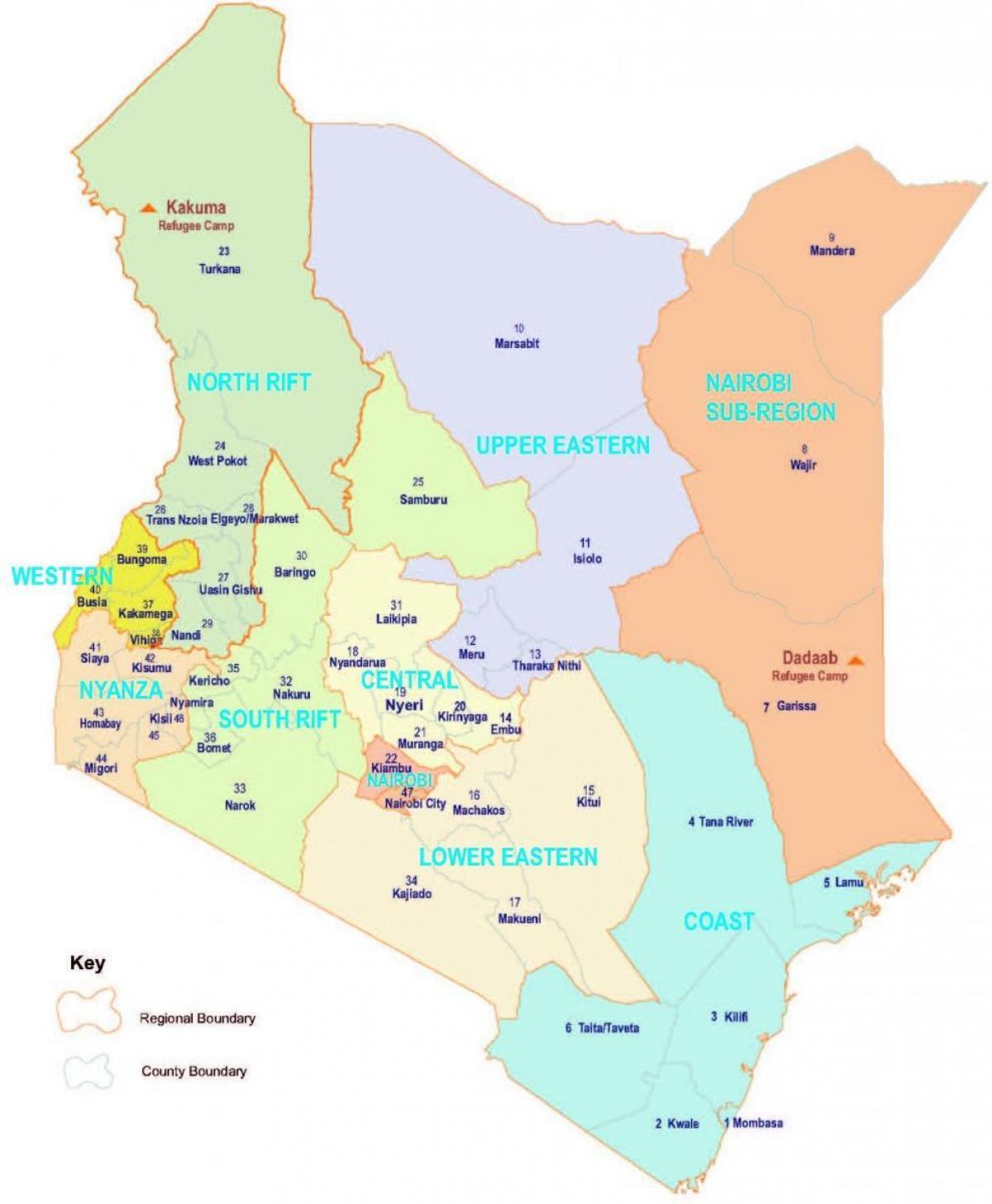 mapa Kenya erlijioa
