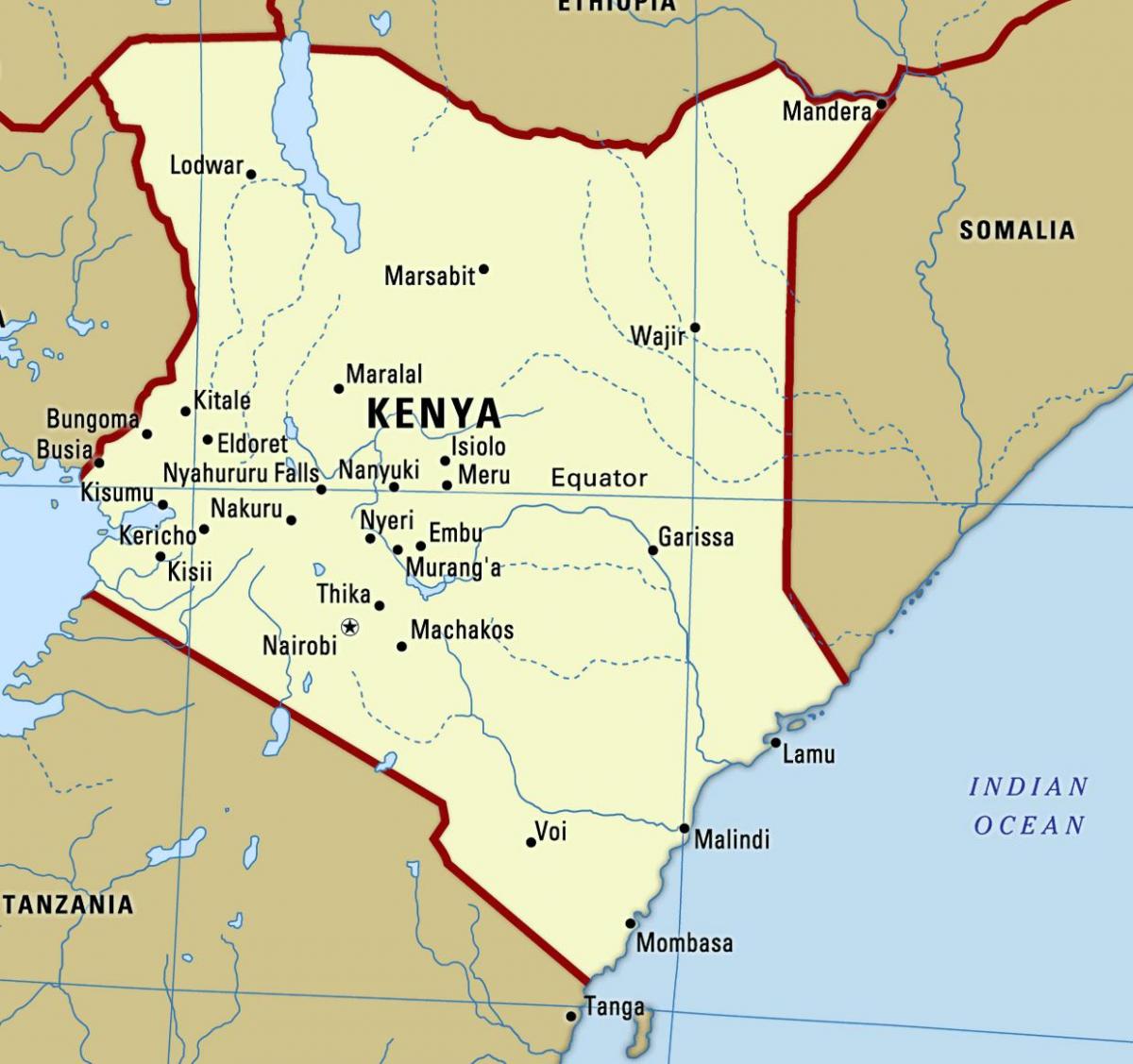 mapa Kenya hiri