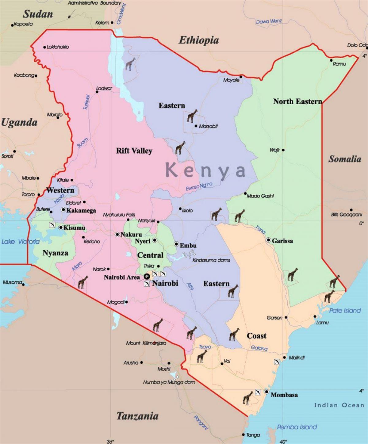 mapa bat Kenya