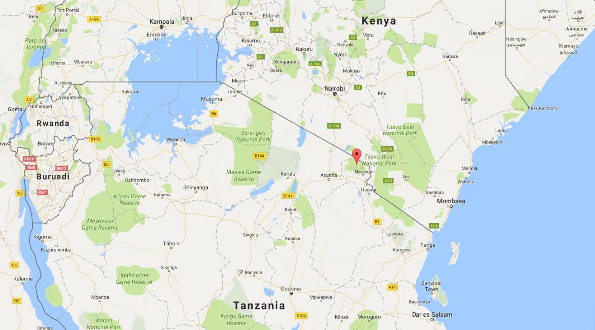 munduko mapa erakutsiz Kenya