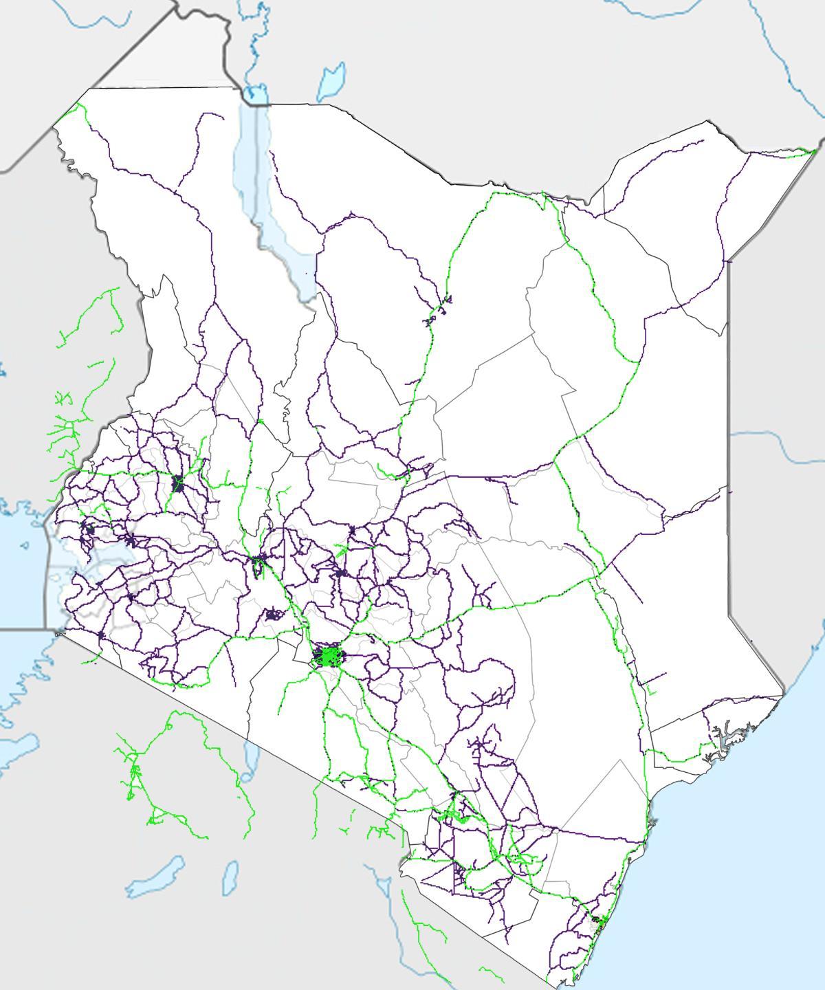 mapa Kenya trenbide