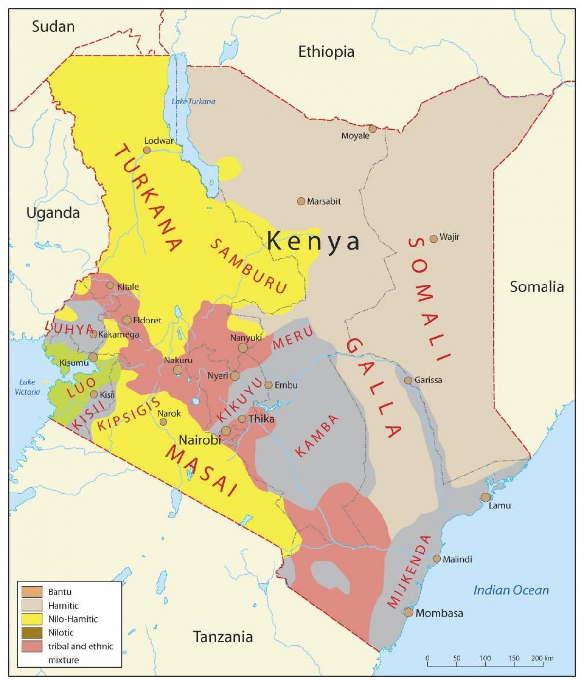 Kenya etnikoa mapa