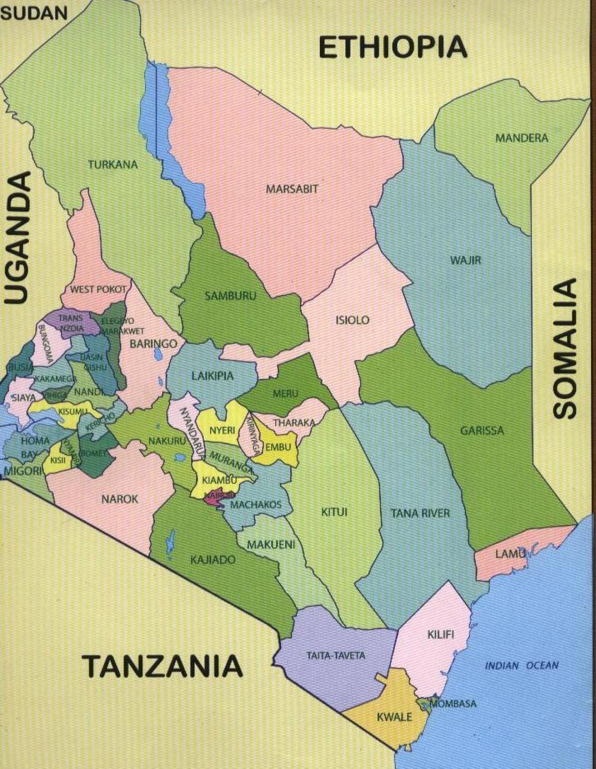 eskualdeak Kenya mapa
