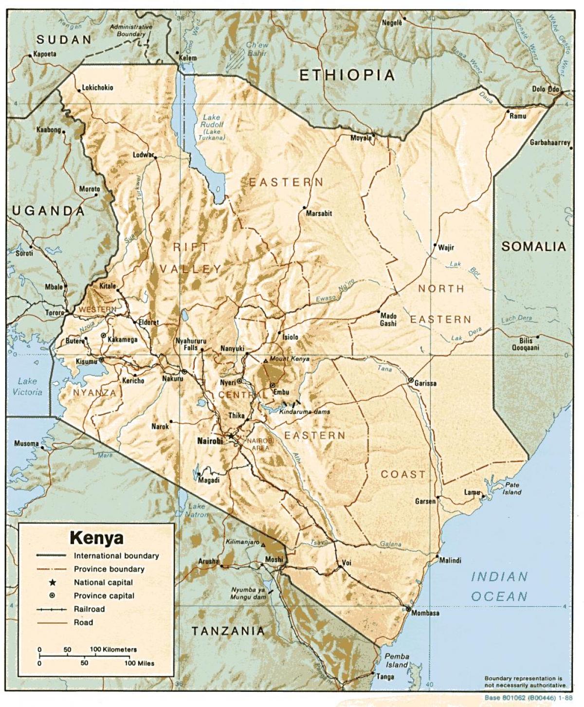 mapa Kenya erakutsiz, herri handietan