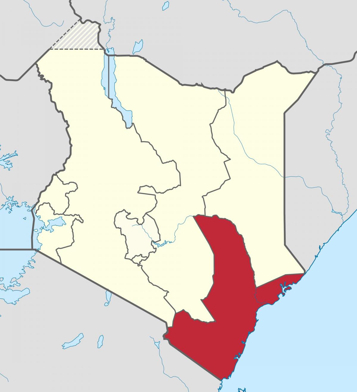 mapa kostaldeko probintzia Kenya