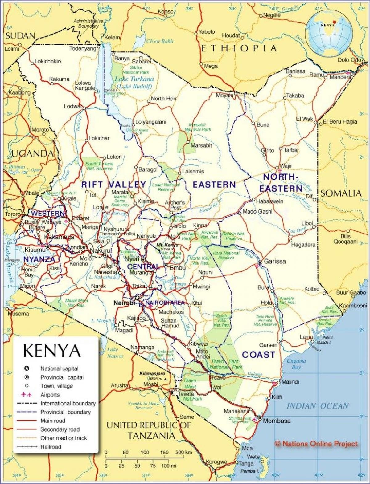 mapa nazioarteko Kenya
