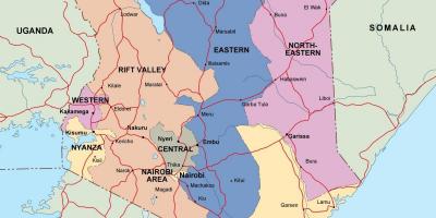 Mapa mapa politikoa Kenya