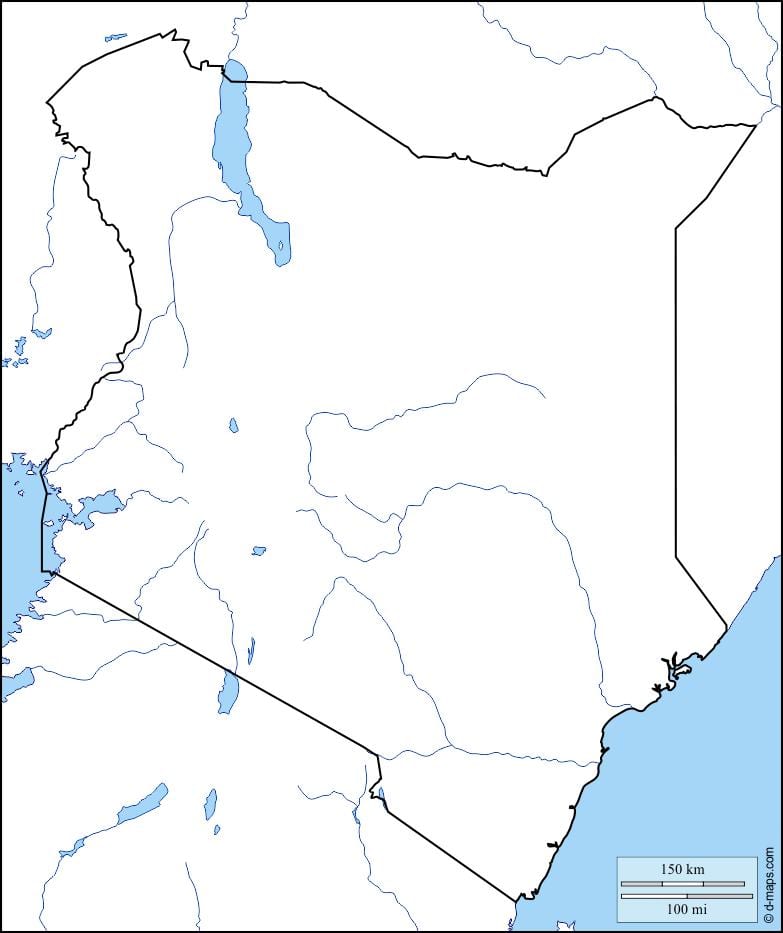 mapa hutsik mapa Kenya