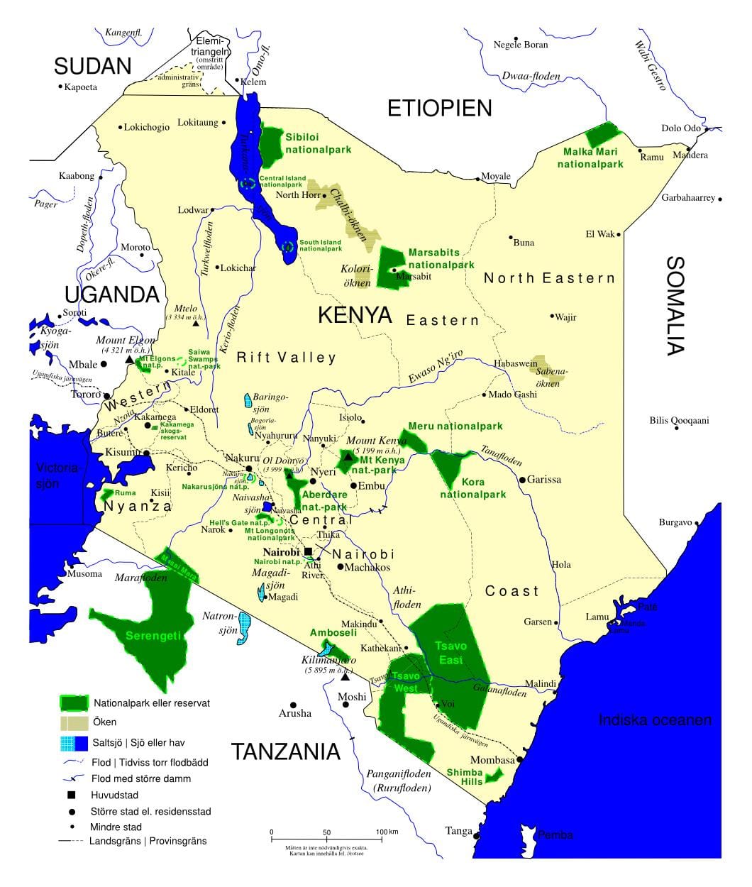 mapa Kenya txoria