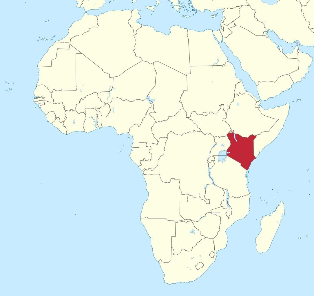 mapa afrikan Kenya nabarmendu
