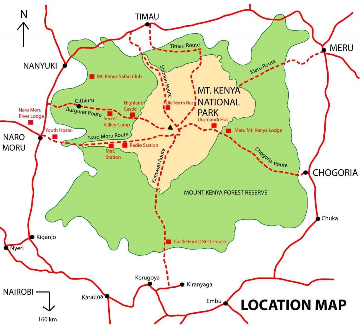 mapa mount Kenya