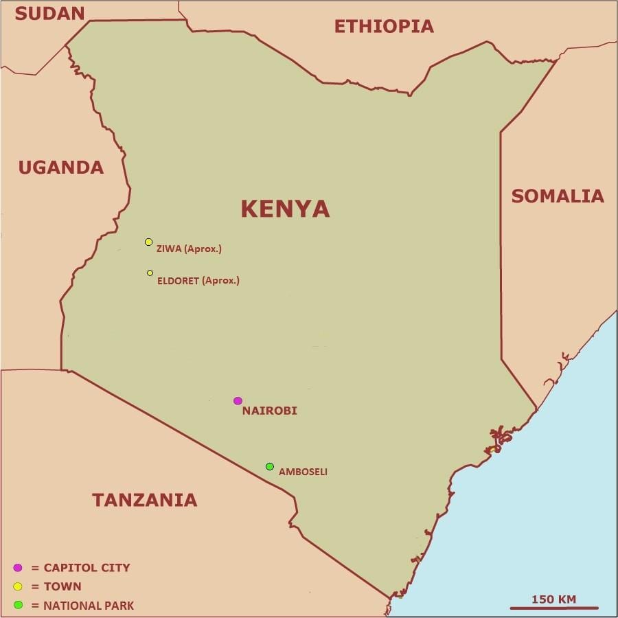 mapa sinple mapa Kenya
