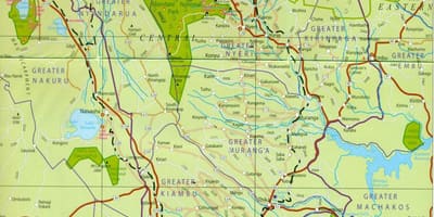 Mapa central Kenya