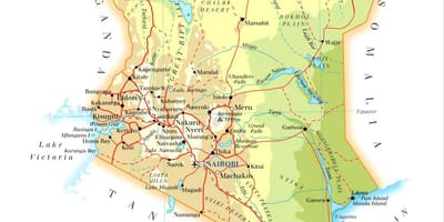 Kenya ezaugarri fisiko mapa