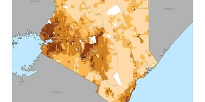 Kenya, populazio-dentsitate mapa