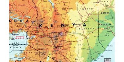 Kenya geografikoaren mapa