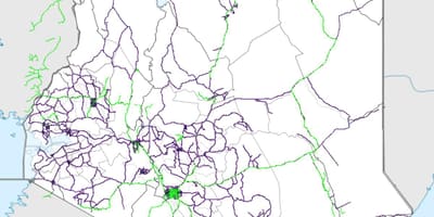 Mapa Kenya trenbide