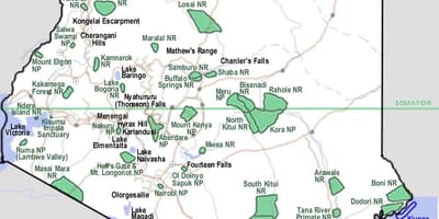 Mapa Kenyako safari 