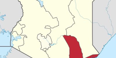 Mapa kostaldeko probintzia Kenya
