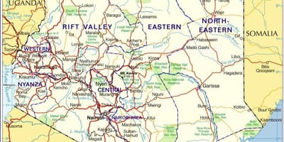 Mapa nazioarteko Kenya