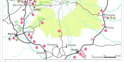 Mt Kenya afrika mapa