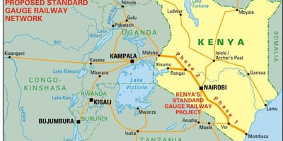 Kenya ohiko zabalerako trenbide-mapa